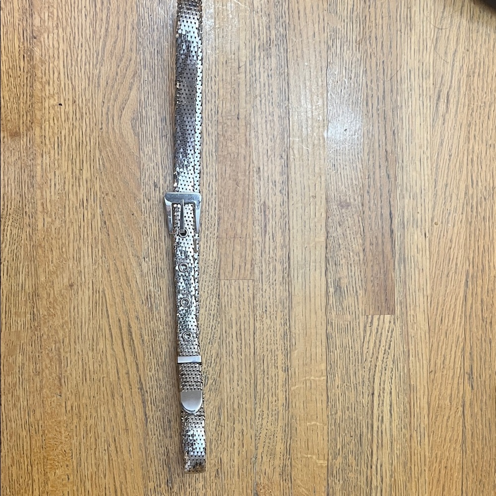 Silver and Black Patterned Belt